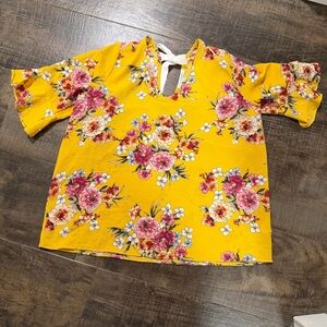 Green Envelope Yellow Floral Blouse